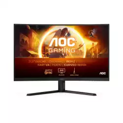 Монитор AOC CQ32G4VE, 31.5", Curved gaming monitor, VA WLED, 1500R, 16:9, QHD 2560x1440, 0.5ms, 180Hz, 300cd/m2, 3500:1, HDR10, Adaptive Sync, Flicker Free, Low Blue Light, G-Menu, 2x HDMI, DP, Audio Out, Tilt, VESA 100, Black