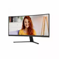 Монитор AOC CU34B3E, 34 inch VA panel, Curved 1500R, WQHD 3440x1440, 21:9, 120Hz, 1ms, 300 cd/m2, 3500:1, HDR 10, PiP+PbP, Adaptive Sync, HDMI, DP, Audio out, Tilt, VESA 100, Black