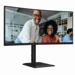 Монитор AOC CU34E4CV, 34" VA panel, AG, Curved 1500R, WQHD 3440x1440, 21:9, 120Hz, 4ms, 350 cd/m2, 3500:1, 20M:1, HDR 10, KVM, PbP, PiP, USB-C Docking, 2x HDMI, DP, USB-C, 4x USB, LAN, Audio out, HAS, Swivel, Tilt, VESA 100, Black