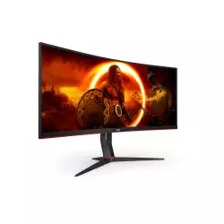 Монитор AOC CU34G2XP/BK, 34" Gaming monitor, VA WLED panel, Curved 1500R, AG, 21:9, UWQHD 3440x1440, 430cd/m2, 4000:1, 180Hz, 1ms, Freesync Premium, HDR 400, PiP+PbP, Flicker Free, Low Blue Light, 2x HDMI, 2x DP, 4x USB, USB-C, Tilt, HAS, Swivel, VESA, Black / Red