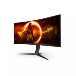 Монитор AOC CU34G2XP/BK, 34" Gaming monitor, VA WLED panel, Curved 1500R, AG, 21:9, UWQHD 3440x1440, 430cd/m2, 4000:1, 180Hz, 1ms, Freesync Premium, HDR 400, PiP+PbP, Flicker Free, Low Blue Light, 2x HDMI, 2x DP, 4x USB, USB-C, Tilt, HAS, Swivel, VESA, Black / Red