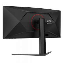 Монитор AOC CU34G4, 34" Gaming monitor, Fast VA panel, Curved 1500R, Anti-Glare, 21:9, UWQHD 3440x1440, 300cd/m2, 2500:1, 180Hz, 0.5ms, HDR 10, FreeSync Premium, Flicker Free, Low Blue Light, PiP+PbP, 2x HDMI, DP, Audio out, HAS, Swivel, Tilt, VESA 100, Black/Red