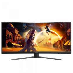 Монитор AOC CU34G4, 34" Gaming monitor, Fast VA panel, Curved 1500R, Anti-Glare, 21:9, UWQHD 3440x1440, 300cd/m2, 2500:1, 180Hz, 0.5ms, HDR 10, FreeSync Premium, Flicker Free, Low Blue Light, PiP+PbP, 2x HDMI, DP, Audio out, HAS, Swivel, Tilt, VESA 100, Black/Red