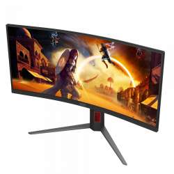 Монитор AOC CU34G4, 34" Gaming monitor, Fast VA panel, Curved 1500R, Anti-Glare, 21:9, UWQHD 3440x1440, 300cd/m2, 2500:1, 180Hz, 0.5ms, HDR 10, FreeSync Premium, Flicker Free, Low Blue Light, PiP+PbP, 2x HDMI, DP, Audio out, HAS, Swivel, Tilt, VESA 100, Black/Red