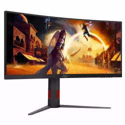 Монитор AOC CU34G4Z, 34" Gaming monitor, Fast VA panel, Curved 1500R, Anti-Glare, 21:9, UWQHD 3440x1440, 450cd/m2, 2500:1, 240Hz, 0.5ms, HDR 400, Adaptive Sync, PiP + PbP, Flicker Free, Low Blue Light, 2x HDMI, DP, 2x USB, Audio out, HAS, Swivel, Tilt, VESA 100, Black