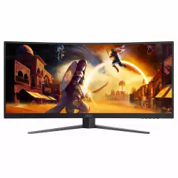 Монитор AOC CU34G4Z, 34" Gaming monitor, Fast VA panel, Curved 1500R, Anti-Glare, 21:9, UWQHD 3440x1440, 450cd/m2, 2500:1, 240Hz, 0.5ms, HDR 400, Adaptive Sync, PiP + PbP, Flicker Free, Low Blue Light, 2x HDMI, DP, 2x USB, Audio out, HAS, Swivel, Tilt, VESA 100, Black