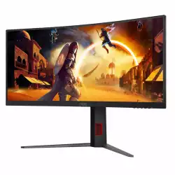 Монитор AOC CU34G4Z, 34" Gaming monitor, Fast VA panel, Curved 1500R, Anti-Glare, 21:9, UWQHD 3440x1440, 450cd/m2, 2500:1, 240Hz, 0.5ms, HDR 400, Adaptive Sync, PiP + PbP, Flicker Free, Low Blue Light, 2x HDMI, DP, 2x USB, Audio out, HAS, Swivel, Tilt, VESA 100, Black