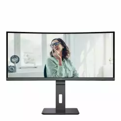Монитор AOC CU34P3CV, 34" VA Panel WLED, Curved 1500R, 3440x1440, 21:9, 100Hz, 300 cd/m2, 3000:1, 50M:1, AntiGlare, 3H, 3-sided frameless, HDMI, DisplayPort, USB-C, 4x USB, LAN, Speakers, Flicker-free, Low blue light, PIP, PBP, Tilt, Swivel, HAS, Pivot, VESA 100, Black