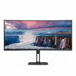 Монитор AOC CU34V5C/BK 34 inch VA Panel WLED, Curved 1500R, 3440x1440, 21:9, 100Hz, 4ms, 300 cd/m2, 3000:1, 20M:1, Anti Glare, 3H, 3-sided frameless, HDMI, DisplayPort, USB-C, 4x USB 3.2, Speakers, Flicker-free, Low blue light, Multiview: PIP, PBP, Tilt, Swivel, HAS, VESA 100, Black