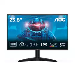 Монитор AOC Q24B36X, 23.8 inch IPS panel, AG, QHD 2560x1440, 0.5ms, 144Hz, 300cd/m2, 1300:1, HDR 10, Flicker Free, Adaptive Sync, HDMI, DP, Audio out, Tilt, VESA, Black