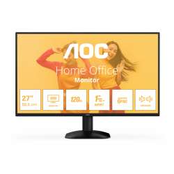 Монитор AOC Q27B35S3, 27", IPS panel, AG, 16:9, QHD 2560x1440, 300cd/m2, 1500:1, 120Hz, 1ms, Flicker Free, Low Blue Light, Adaptive Sync, HDMI, DisplayPort, Speakers, Tilt, VESA 100, Black