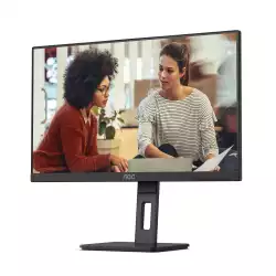 Монитор AOC Q27E3UMF, 27", WLED VA Panel, 2560x1440, 16:9, 4ms, 300 cd/m2, 4000:1, 20M:1, Anti Glare, 3H, 3-sided frameless, Flicker-free, Low blue light, AdaptiveSync, HDMI, DisplayPort, 2x USB 3.2, Speakers, HAS, Swivel, Tilt, Pivot, VESA 100, Black