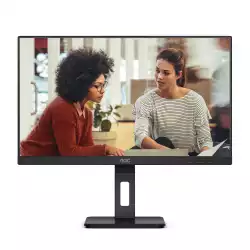 Монитор AOC Q27E3UMF, 27", WLED VA Panel, 2560x1440, 16:9, 4ms, 300 cd/m2, 4000:1, 20M:1, Anti Glare, 3H, 3-sided frameless, Flicker-free, Low blue light, AdaptiveSync, HDMI, DisplayPort, 2x USB 3.2, Speakers, HAS, Swivel, Tilt, Pivot, VESA 100, Black                          