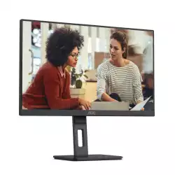 Монитор AOC Q27E3UMF, 27", WLED VA Panel, 2560x1440, 16:9, 4ms, 300 cd/m2, 4000:1, 20M:1, Anti Glare, 3H, 3-sided frameless, Flicker-free, Low blue light, AdaptiveSync, HDMI, DisplayPort, 2x USB 3.2, Speakers, HAS, Swivel, Tilt, Pivot, VESA 100, Black