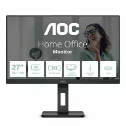 Монитор AOC Q27P3CV, 27" IPS WLED Panel, AntiGlare, 3H, 16:9, 2560x1440, 75Hz, 350cd/m2, 1000:1, 50M:1, 3-sided frameless, 2x HDMI, DisplayPort, DP Out, USB-C, 4x USB 3.2, LAN, Speakers, Flicker-free, Low blue light, Adaptive Sync, Tilt, Swivel, Pivot, HAS, VESA 100, Black