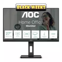 Монитор AOC Q27P3CV, 27&quot; IPS WLED Panel, AntiGlare, 3H, 16:9, 2560x1440, 75Hz, 350cd/m2, 1000:1, 50M:1, 3-sided frameless, 2x HDMI, DisplayPort, DP Out, USB-C, 4x USB 3.2, LAN, Speakers, Flicker-free, Low blue light, Adaptive Sync, Tilt, Swivel, Pivot, HAS, VESA 100, Black                          