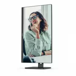 Монитор AOC Q27P3CV, 27" IPS WLED Panel, AntiGlare, 3H, 16:9, 2560x1440, 75Hz, 350cd/m2, 1000:1, 50M:1, 3-sided frameless, 2x HDMI, DisplayPort, DP Out, USB-C, 4x USB 3.2, LAN, Speakers, Flicker-free, Low blue light, Adaptive Sync, Tilt, Swivel, Pivot, HAS, VESA 100, Black