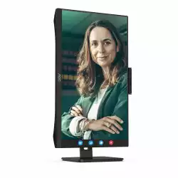 Монитор AOC Q27P3QW, 27" IPS WLED Panel, AntiGlare, 3H, 16:9, 2560x1440, 75Hz, 350cd/m2, 1000:1, 20M:1, 3-sided frameless, 2x HDMI, DisplayPort, 4x USB, Speakers, 2MP Windows Hello, Microphone, Tilt, Swivel, Pivot, HAS, Flicker-free, Low blue light, AdaptiveSync, VESA 100, Black