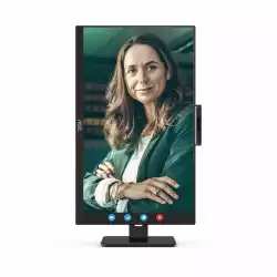 Монитор AOC Q27P3QW, 27" IPS WLED Panel, AntiGlare, 3H, 16:9, 2560x1440, 75Hz, 350cd/m2, 1000:1, 20M:1, 3-sided frameless, 2x HDMI, DisplayPort, 4x USB, Speakers, 2MP Windows Hello, Microphone, Tilt, Swivel, Pivot, HAS, Flicker-free, Low blue light, AdaptiveSync, VESA 100, Black