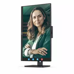 Монитор AOC Q27P3QW, 27" IPS WLED Panel, AntiGlare, 3H, 16:9, 2560x1440, 75Hz, 350cd/m2, 1000:1, 20M:1, 3-sided frameless, 2x HDMI, DisplayPort, 4x USB, Speakers, 2MP Windows Hello, Microphone, Tilt, Swivel, Pivot, HAS, Flicker-free, Low blue light, AdaptiveSync, VESA 100, Black