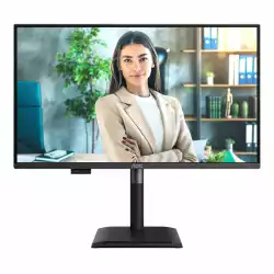 Монитор AOC Q27P4U, 27" IPS WLED panel, AG, 16:9, QHD 2560x1440, 350cd/m2, 1500:1, 50M:1, 120Hz, 4ms, HDR mode, Adaptive Sync, Flicker Free, Anti Blue Light, sRGB, Pop-out USB Hub, 2x HDMI, DP, USB-C, 3x USB, Audio out, Speakers, HAS, Swivel, Tilt, Pivot, VESA 100, Energy class C, Black