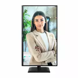 Монитор AOC Q27P4U, 27" IPS WLED panel, AG, 16:9, QHD 2560x1440, 350cd/m2, 1500:1, 50M:1, 120Hz, 4ms, HDR mode, Adaptive Sync, Flicker Free, Anti Blue Light, sRGB, Pop-out USB Hub, 2x HDMI, DP, USB-C, 3x USB, Audio out, Speakers, HAS, Swivel, Tilt, Pivot, VESA 100, Energy class C, Black