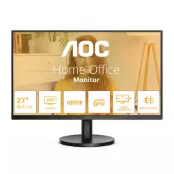 Монитор AOC U27B3M, 27", VA WLED panel, Anti-Glare, UHD 3840x2160, 16:9, 60Hz, 4ms, 300 cd/m2, 3500:1, 20M:1, HDR10, Flicker Free, Low Blue Light, Adaptive Sync, 2x HDMI, DisplayPort, Audio Out, Speakers, Tilt, VESA 100, Black