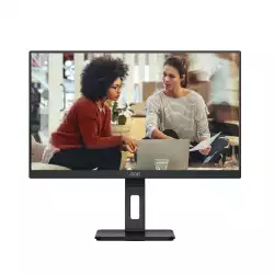 Монитор AOC U27E3UF, 27" IPS panel, AG, 16:9, UHD 3840x2160, 350cd/m2, 1000:1, 4ms, 60Hz, Adaptive Sync, Low Blue Light Flicker Free, 2x HDMI, DP, 4x USB, LAN, Audio Out, Speakers, HAS, Swivel, Tilt, Pivot, VESA 100, Black