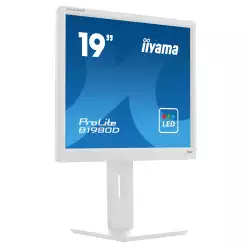 Монитор IIYAMA B1980D-W5, 19" TN LED panel, 5:4, 1280x1024, 60Hz, 250 cd/m2, 1000:1, 5ms, VGA, DVI, HAS, Pivot, Swivel, Tilt, VESA 100, White