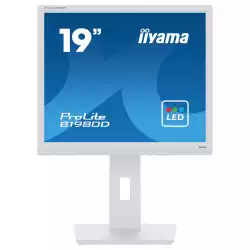 Монитор IIYAMA B1980D-W5, 19" TN LED panel, 5:4, 1280x1024, 60Hz, 250 cd/m2, 1000:1, 5ms, VGA, DVI, HAS, Pivot, Swivel, Tilt, VESA 100, White