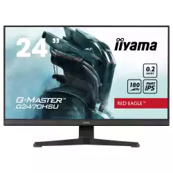 Монитор IIYAMA G2470HSU-B6, 23.8", Gaming monitor, Fast IPS panel, 16:9, FHD 1920x1080, 300cd/m2, 1000:1, 0.2ms, 180Hz, HDMI, DisplayPort, 4x USB, Audio out, Adaptive Sync, Flicker free, Speakers, Tilt, VESA 100, Black