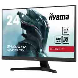 Монитор IIYAMA G2470HSU-B6, 23.8", Gaming monitor, Fast IPS panel, 16:9, FHD 1920x1080, 300cd/m2, 1000:1, 0.2ms, 180Hz, HDMI, DisplayPort, 4x USB, Audio out, Adaptive Sync, Flicker free, Speakers, Tilt, VESA 100, Black