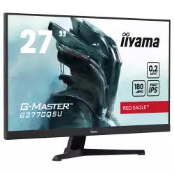 Монитор IIYAMA G2770QSU-B6, 27", Gaming monitor, Fast IPS panel, 16:9, WQHD 2560 x 1440, 400 cd/m2, 1200:1, 80M:1, 0.2ms MPRT, 180Hz, Blue light reducer, Flicker free, FreeSync, HDMI, DisplayPort, 4x USB, Audio out, Speakers, Tilt, VESA 100, Black