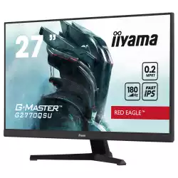 Монитор IIYAMA G2770QSU-B6, 27", Gaming monitor, Fast IPS panel, 16:9, WQHD 2560 x 1440, 400 cd/m2, 1200:1, 80M:1, 0.2ms MPRT, 180Hz, Blue light reducer, Flicker free, FreeSync, HDMI, DisplayPort, 4x USB, Audio out, Speakers, Tilt, VESA 100, Black