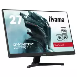Монитор IIYAMA G2770QSU-B6, 27", Gaming monitor, Fast IPS panel, 16:9, WQHD 2560 x 1440, 400 cd/m2, 1200:1, 80M:1, 0.2ms MPRT, 180Hz, Blue light reducer, Flicker free, FreeSync, HDMI, DisplayPort, 4x USB, Audio out, Speakers, Tilt, VESA 100, Black
