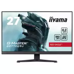 Монитор IIYAMA G2770QSU-B6, 27", Gaming monitor, Fast IPS panel, 16:9, WQHD 2560 x 1440, 400 cd/m2, 1200:1, 80M:1, 0.2ms MPRT, 180Hz, Blue light reducer, Flicker free, FreeSync, HDMI, DisplayPort, 4x USB, Audio out, Speakers, Tilt, VESA 100, Black