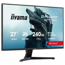 Монитор IIYAMA G2771HSU-B1, 27" Gaming monitor, Fast IPS panel, FHD 1920x1080, 350cd/m2, 1000:1, 80M:1, 0.4ms, 240Hz, 2x HDMI, DisplayPort, 2x USB, Audio out, HDR 10, Adaptive Sync, G-SYNC compatible, Tilt, Flicker free, Blue light reducer, Speakers, VESA 100, Black