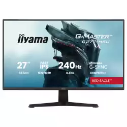 Монитор IIYAMA G2771HSU-B1, 27" Gaming monitor, Fast IPS panel, FHD 1920x1080, 350cd/m2, 1000:1, 80M:1, 0.4ms, 240Hz, 2x HDMI, DisplayPort, 2x USB, Audio out, HDR 10, Adaptive Sync, G-SYNC compatible, Tilt, Flicker free, Blue light reducer, Speakers, VESA 100, Black