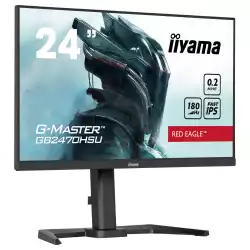 Монитор IIYAMA GB2470HSU-B6, 23.8" Gaming monitor, Fast IPS panel, 16:9, FHD 1920x1080, 300cd/m2, 1000:1, 80M:1, 0.2ms, 180Hz, Adaptive Sync support, Flicker free, Blue light reducer, HDMI, DisplayPort, 4x USB, HAS, Swivel, Pivot, Tilt, Speakers, VESA 100, Black