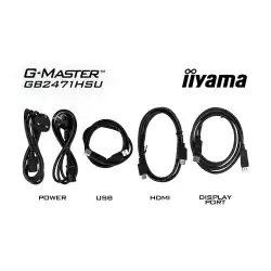 Монитор IIYAMA GB2471HSU-B1, 23.8" Gaming monitor, Fast IPS panel, 16:9, FHD 1920 x 1080, 350cd/m2, 1000:1, 240Hz, 0.3ms, HDR 10, 2x HDMI, DP, 2x USB, Audio out, Speakers, Adaptive Sync, G-SYNC, HAS, Swivel, Tilt, Pivot, Flicker Free, VESA 100, Black