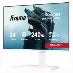 Монитор IIYAMA GB2471HSU-W1, 23.8 inch Gaming monitor, Fast IPS panel, FHD 1920x1080, 350cd/m2, 1000:1, 240Hz, 0.3ms, HDR10, 2x HDMI, DP, 2x USB, Audio out, Speakers, G-SYNC Compatible, HAS, Swivel, Tilt, Pivot, Flicker Free, VESA, White