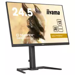 Монитор IIYAMA GB2590HSU-B5, 24.5", Gaming monitor, Fast IPS LED Panel, AG, 16:9, 1920x1080, 400cd/m2, 1000:1, 0.4ms, 240Hz, HDR400, FreeSync, Flicker Free, Blue light reducer, HDMI, DisplayPort, 2x USB, Speakers, HAS, Tilt, Pivot, VESA 100, Black