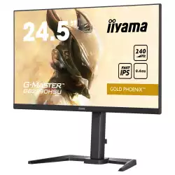 Монитор IIYAMA GB2590HSU-B5, 24.5", Gaming monitor, Fast IPS LED Panel, AG, 16:9, 1920x1080, 400cd/m2, 1000:1, 0.4ms, 240Hz, HDR400, FreeSync, Flicker Free, Blue light reducer, HDMI, DisplayPort, 2x USB, Speakers, HAS, Tilt, Pivot, VESA 100, Black
