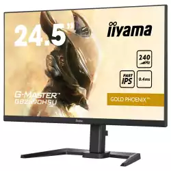 Монитор IIYAMA GB2590HSU-B5, 24.5", Gaming monitor, Fast IPS LED Panel, AG, 16:9, 1920x1080, 400cd/m2, 1000:1, 0.4ms, 240Hz, HDR400, FreeSync, Flicker Free, Blue light reducer, HDMI, DisplayPort, 2x USB, Speakers, HAS, Tilt, Pivot, VESA 100, Black