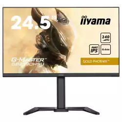 Монитор IIYAMA GB2590HSU-B5, 24.5", Gaming monitor, Fast IPS LED Panel, AG, 16:9, 1920x1080, 400cd/m2, 1000:1, 0.4ms, 240Hz, HDR400, FreeSync, Flicker Free, Blue light reducer, HDMI, DisplayPort, 2x USB, Speakers, HAS, Tilt, Pivot, VESA 100, Black