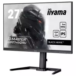 Монитор IIYAMA GB2745QSU-B2, 27", Gaming monitor, IPS panel, AntiGlare, 16:9, 2K QHD 2560x1440, 300cd/m2, 1300:1, 100Hz, 1ms, Adaptive Sync, Flicker free, HDMI, DP, 2x USB, Audio out, Speakers, HAS, Swivel, Tilt, Pivot, VESA 100, Black