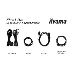 Монитор IIYAMA GB3271QSU-B2, 31.5" Gaming monitor, IPS panel, QHD 2560x1440, 400cd/m2, 1000:1, 80M:1, 180Hz, 1ms, HDR, FreeSync Premium, Flicker free, 2x HDMI, DP, 2x USB-C, 2x USB, Audio out, Speakers, HAS, Swivel, Tilt, VESA 100, Black                          