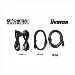 Монитор IIYAMA GB3272QSU-B1, 31.5 inch Gaming monitor, Fast IPS, QHD 2560x1440, 400cd/m2, 1000:1, 180Hz, 0.5ms, HDR10, G-SYNC Compatible, Black Tuner, 2x HDMI, DP, 2x USB-C, 2x USB, Audio out, Speakers, HAS, Swivel, Tilt, VESA, Black