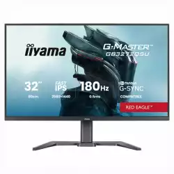 Монитор IIYAMA GB3272QSU-B1, 31.5 inch Gaming monitor, Fast IPS, QHD 2560x1440, 400cd/m2, 1000:1, 180Hz, 0.5ms, HDR10, G-SYNC Compatible, Black Tuner, 2x HDMI, DP, 2x USB-C, 2x USB, Audio out, Speakers, HAS, Swivel, Tilt, VESA, Black