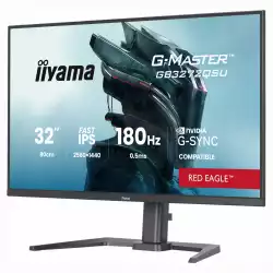 Монитор IIYAMA GB3272QSU-B1, 31.5 inch Gaming monitor, Fast IPS, QHD 2560x1440, 400cd/m2, 1000:1, 180Hz, 0.5ms, HDR10, G-SYNC Compatible, Black Tuner, 2x HDMI, DP, 2x USB-C, 2x USB, Audio out, Speakers, HAS, Swivel, Tilt, VESA, Black
